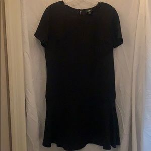 Black Shift Dress with Ruffle Bottom